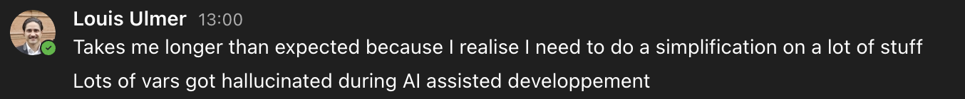 A note from the author after the session: lots of variables were hallucinated during AI-assisted development